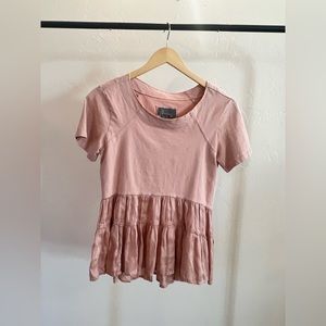 Anthropologie Cotton & Modal Short Sleeve Top, Size XS